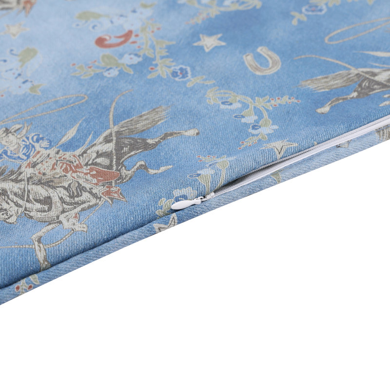 King Denim Floral Cotton Western Bedding Set