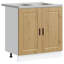  Sink Base Cabinet 2 Pcs Brown 80 X 46 X 84.5 Cm Engineered Wood