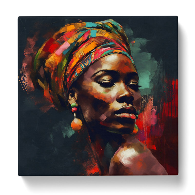 African Woman Abstract No.1 - No Frame Print, 50cm H x 50cm W x 3cm D