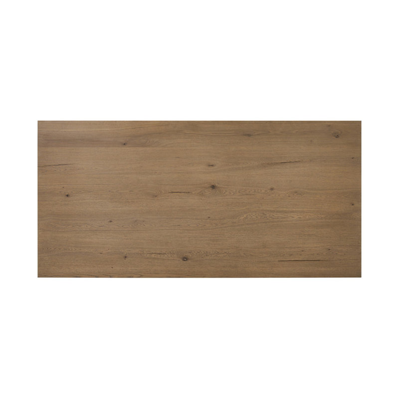 Huxley Dining Table 84"-Smoked Black, 30" H x 42" D x 42" W, Rubber Light Oak