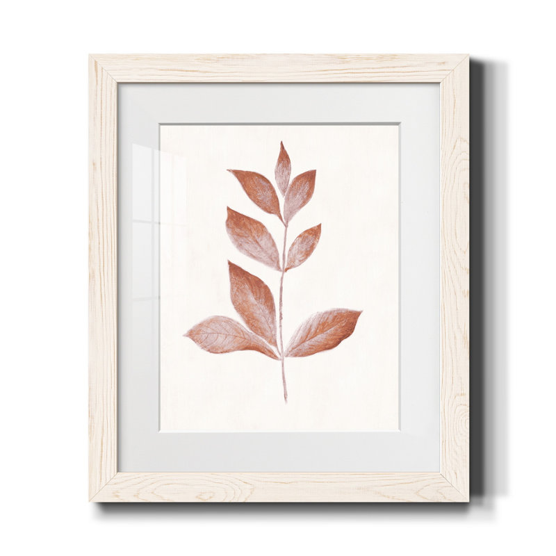 Red Leaf I - cadre photo, reproduction d'art sur papier, H 20 po x l 17 po x P 1 po, Blanc