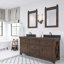 Aberdeen 72 In. Double Sink Blue Limestone Countertop Vanity In Rustic Sierra With Mirrors-1046975106-1046975104