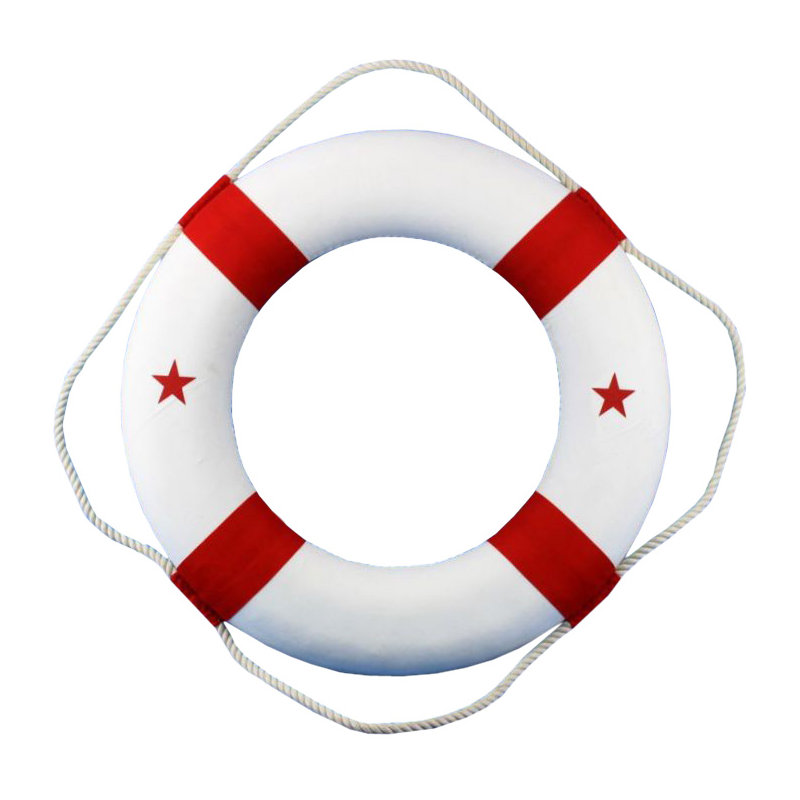 Décoration murale décoration ring life, Rouge / Blanc, H 15 po x l 15 po x P 2 po