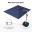 Parasol en porte-à-faux rectangulaire 132 "x 108" avec base à roulettes, bleu marine-93581368