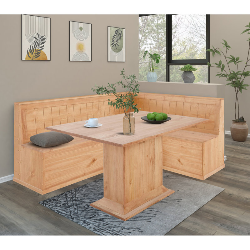 Rosa Solid Wood Dining Table, Brown, 75cm H x 90cm W x 140cm L