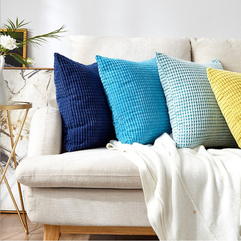 Set of 2 Throw Pillow With Inserts– 22"x22" Decorative Throw Pillow Full Set, Blue