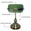 Lampe de bureau verte avec ampoule à DEL incluse - Lampe de travail en métal de style rétro avec éclairage uniforme, fabrication robuste pour le bureau à domicile, la chambre à coucher et le bureau