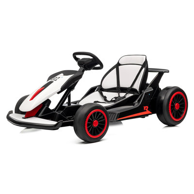 200W Dual Motor Kids Electric Drift Go Kart, 7AH Battery Powered Ride On Vehicle with 360° Drift Function, Max 8.1MPH, 5-Point Safety Belt, 110LBS Load Capacity