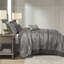 Ensemble de couvre-lit réversible 5 pièces pour grand lit 5 pièces, gris