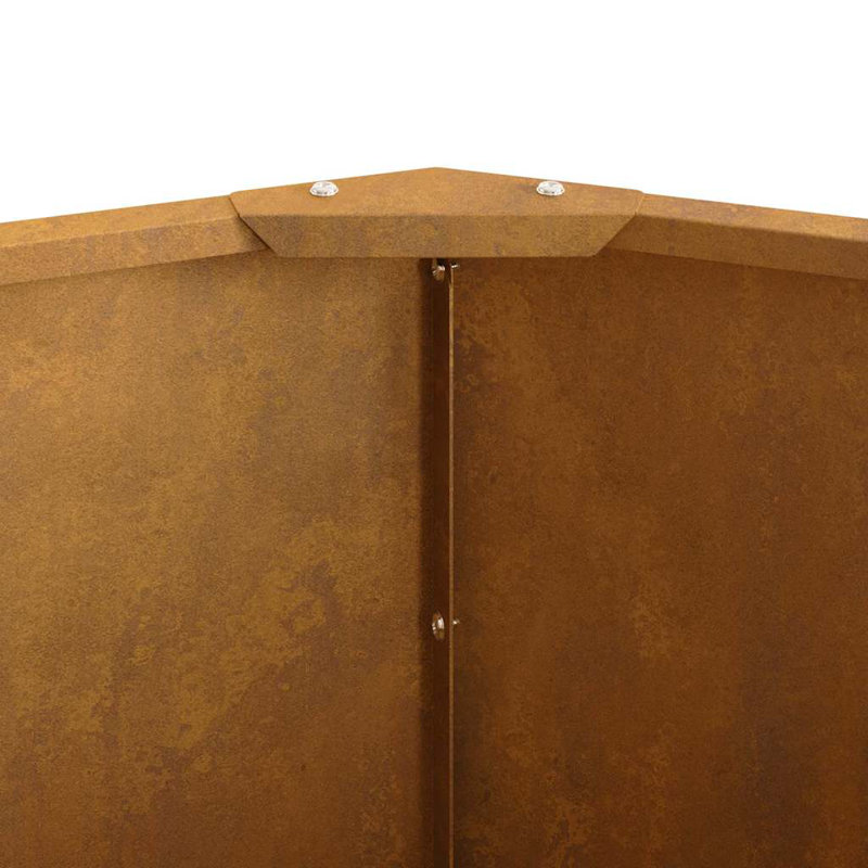 Planter Box, 35cm H x 120cm W x 120cm D, Rusty