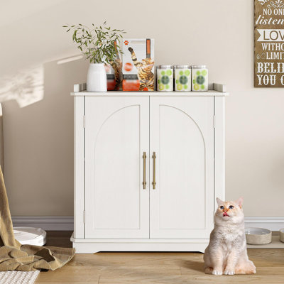 Cat Litter Box Enclosure Furniture With Removable Dividers