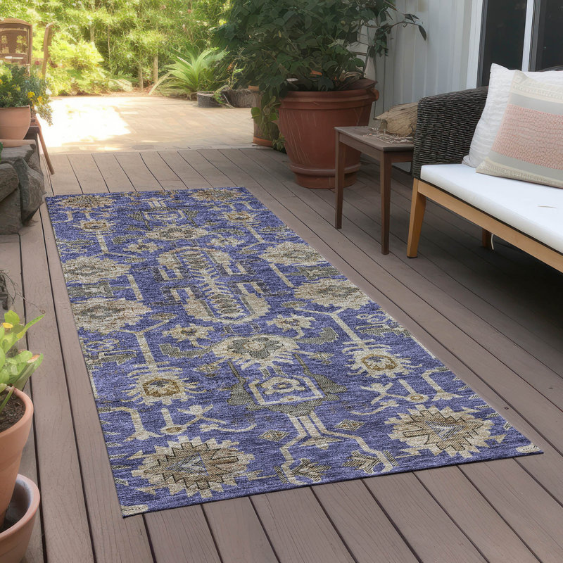 Killingly Washable Oriental Indoor / Outdoor Rug, Runner 2'3" x 7'6"