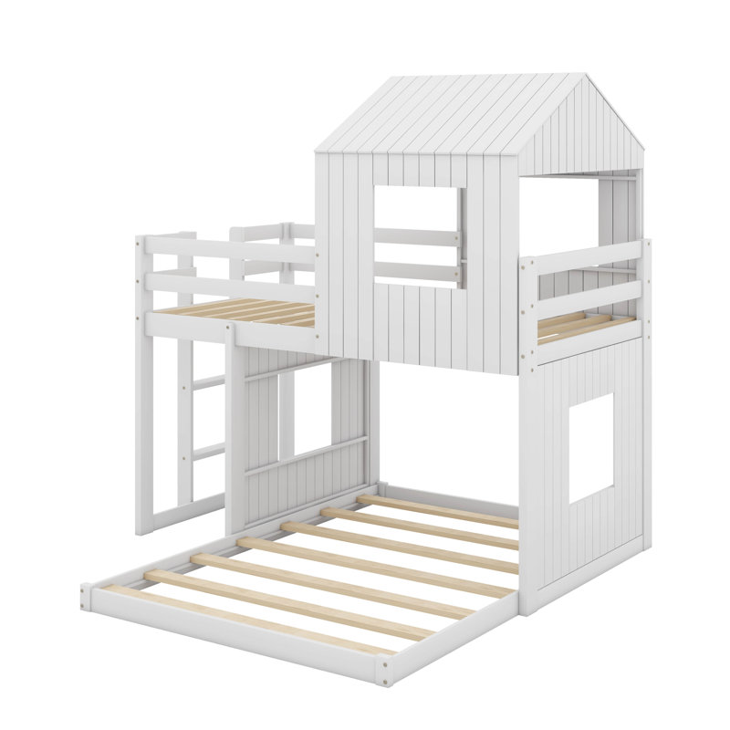 Twin Over Full Bunk Bed, White