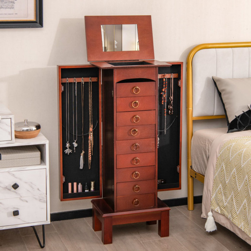 Armoire à bijoux grande capacité avec 9 tiroirs