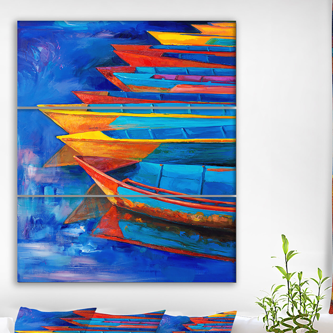 Bless international Fishing Boat At Sea Oil Painting On Canvas 3 Pieces Set  - Wayfair Canada