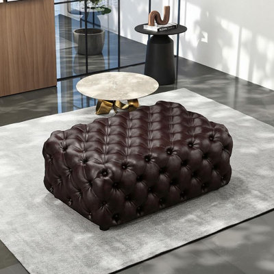 Canapé modulaire en cuir Chesterfield