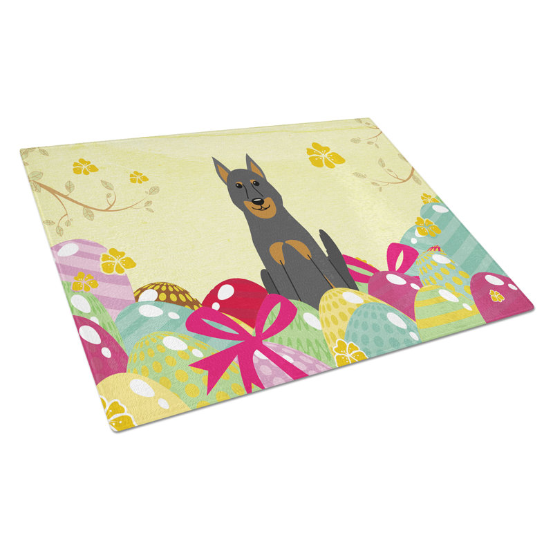 Planche à découper en verre pour chien de vacances beauceron berger Saroyan