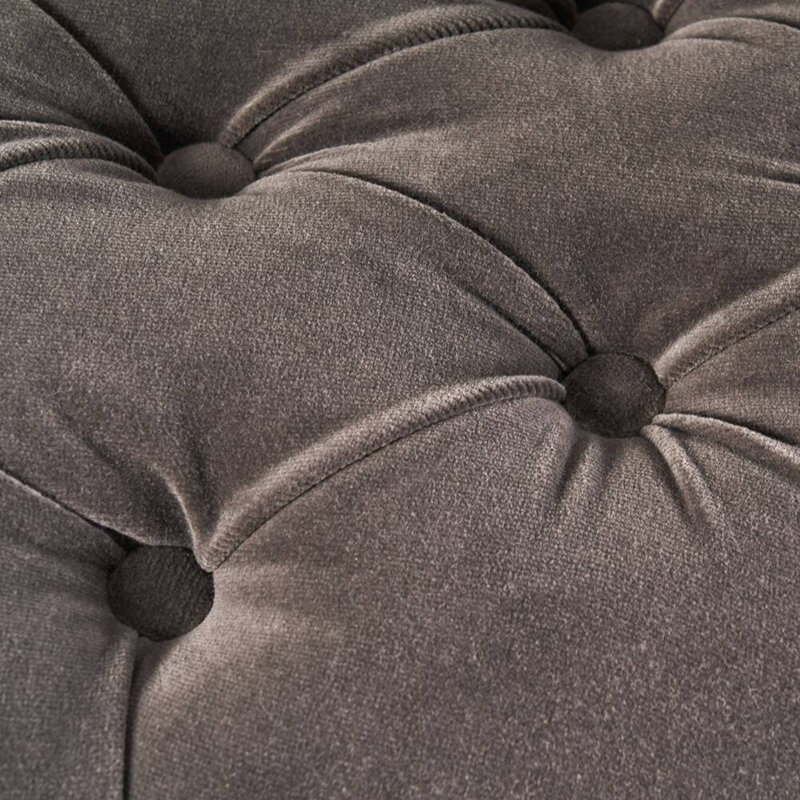 Chaise Parsons rembourrée et capitonnée Richard, Velours gris anthracite incorrect