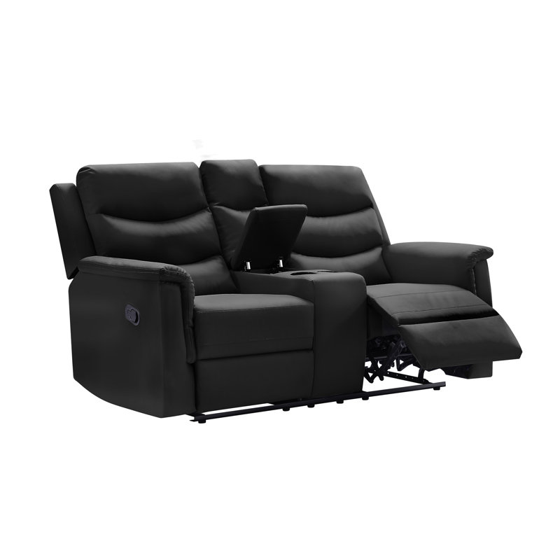 2-SEATER MOTION SOFA BLACK PU