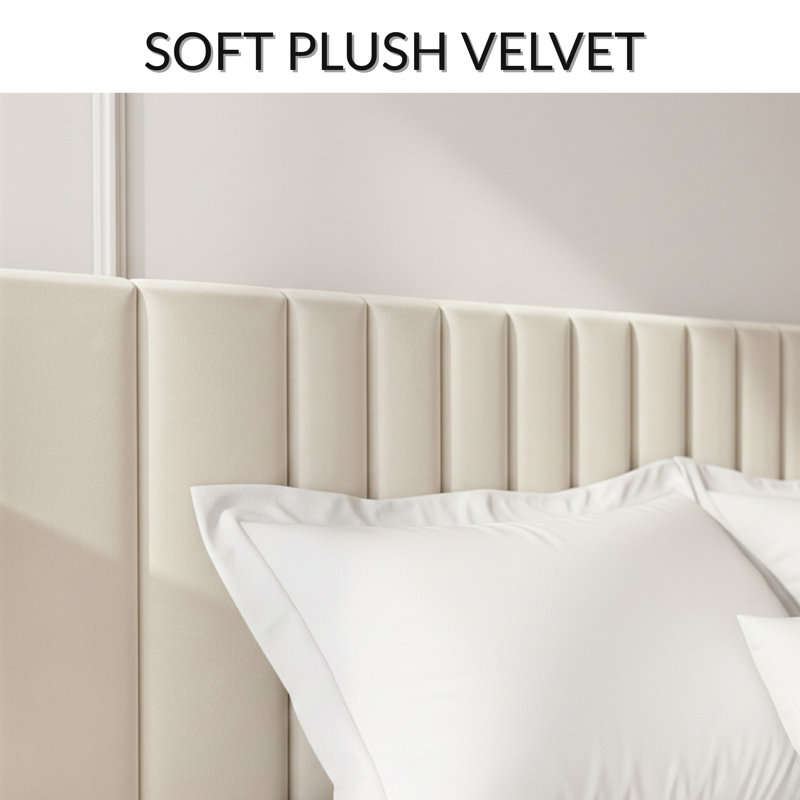 Upholstered Bed, Super King (190 x 213 cm), Cream
