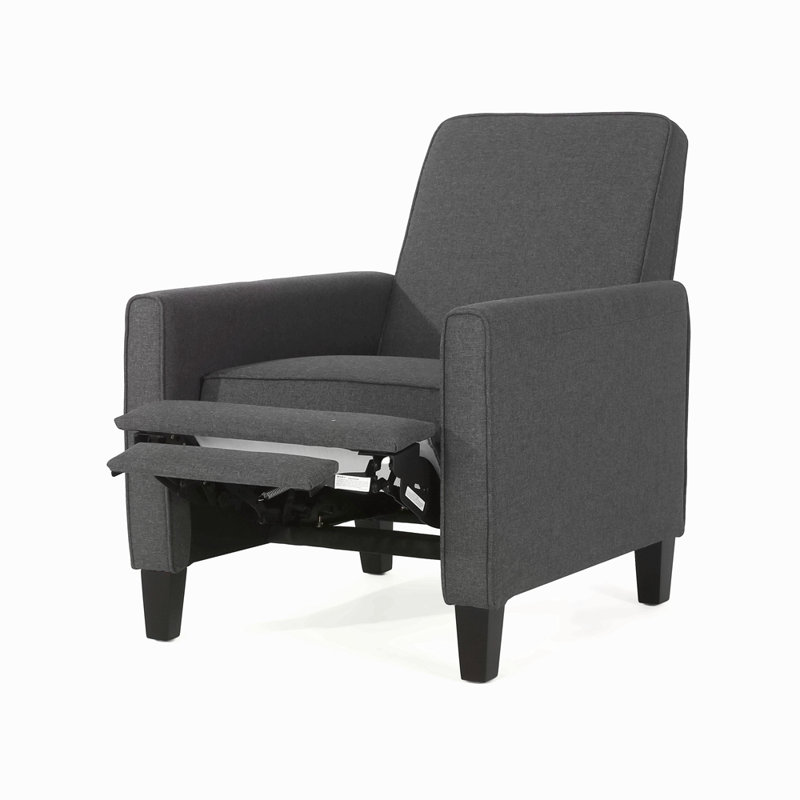 Cantalupo 26.75" W Manual Push Back Upholstered Club Recliner, Smoke Linen