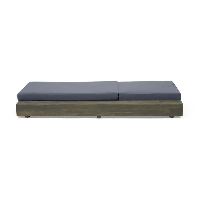 Chaise longue d'extérieur en bois Tomalin, Gris foncé, Gris sablé