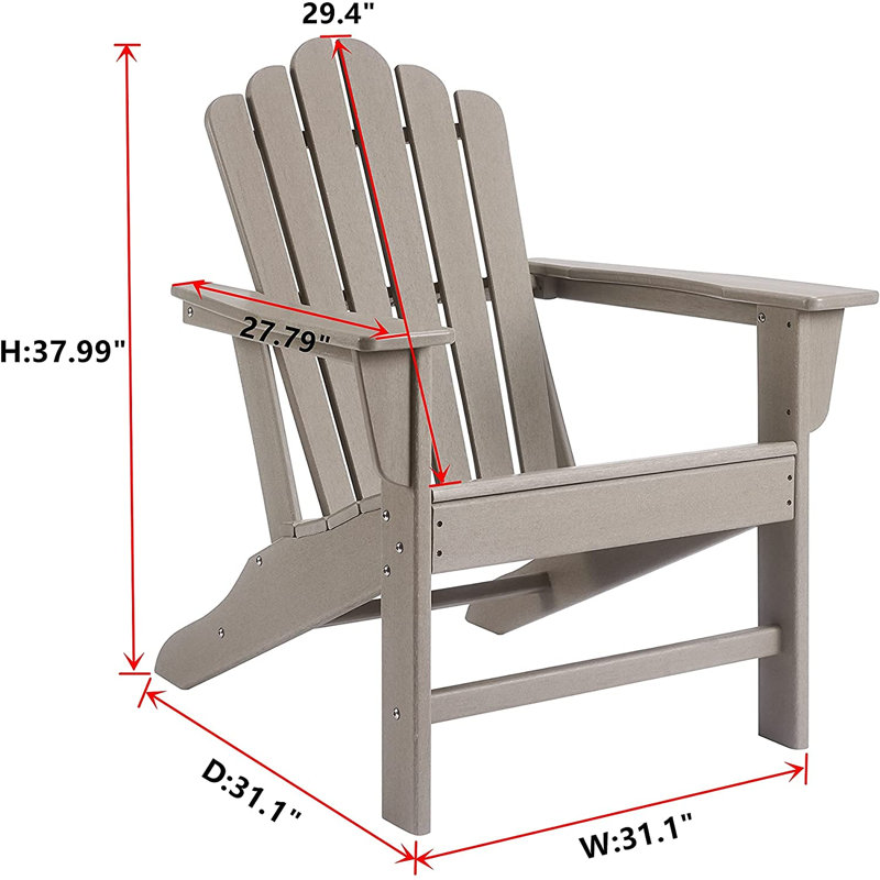 Ensemble de 2 chaises Adirondack Classic Classic pour patio, terrasse et patio, mobilier décoratif résistant aux intempéries, bleu