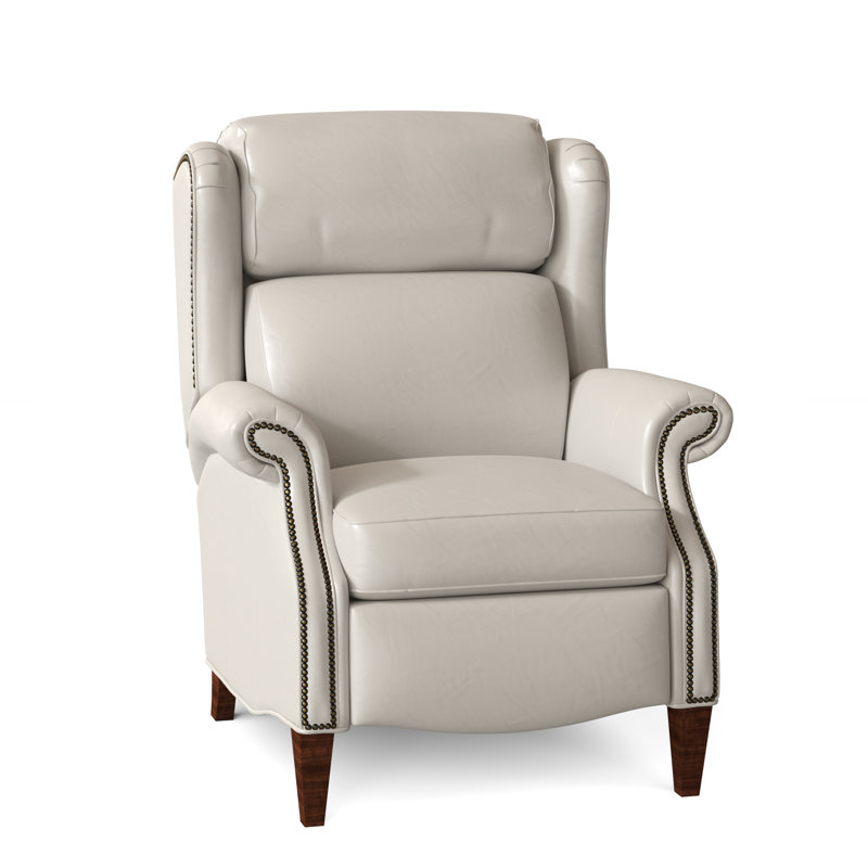 Miller Recliner, Aline Fumo Genuine Leather, Mahogany, Pewter