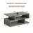  41.3" Rectangular Coffee Table with 3-tier Storage, Grey