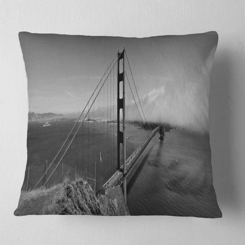 Coussin Gate Bridge, 18 po x 18 po, Coussin décoratif