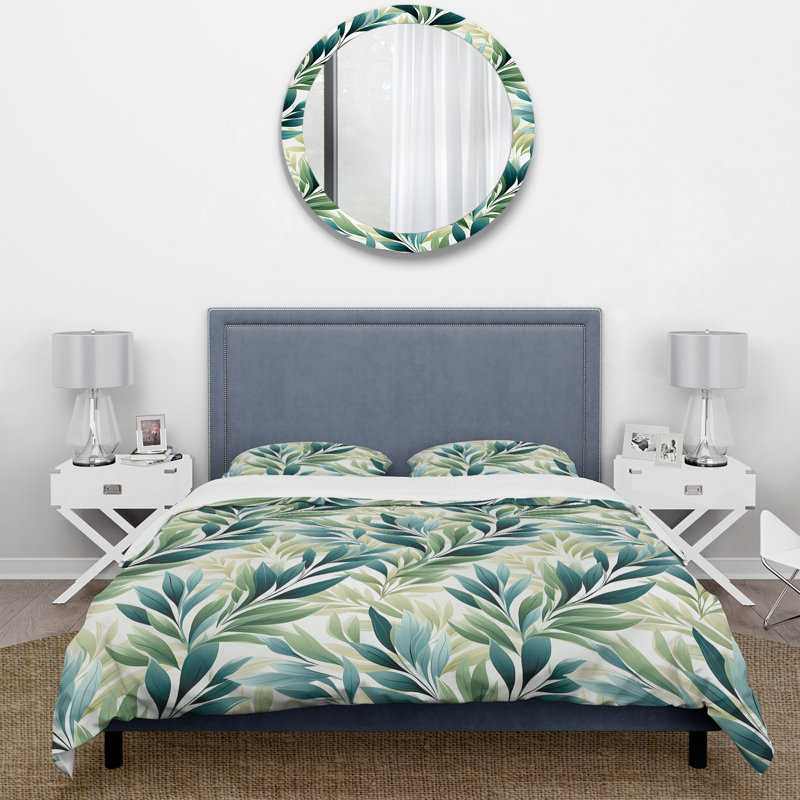 Literie à motif de feuilles tropicales et tranquillité I, Housse de couette simple + 1 taie décorative stan