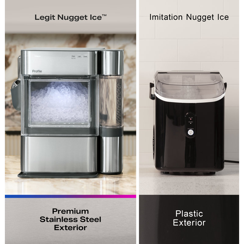 GE-Profile-Opal-2-0-Ultra-Nugget-Ice-Maker-with-Side-Tank-and-Scale-Inhibiting-Filter-XPIO13SWSS, Black