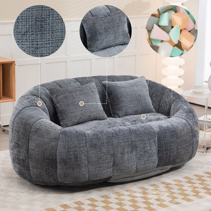 Bean Bag Sofa Lazy Sofa Durable Comfort Lounger High Back Bean Bag Chair Couch For Adults And Kids, Indoor & Outdoor, Accent Floor Soft Lounge Chair (Chenille)