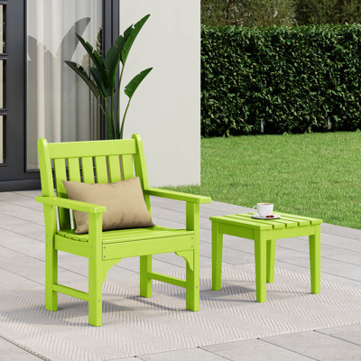 Chaise de jardin avec table d'appoint Poly