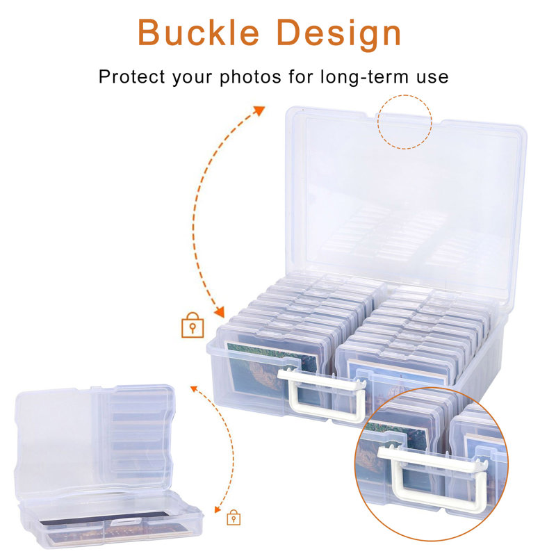 1 Set Acrylic Storage Box Set Clear Photo Container Large Capacity Smooth Edge Burr Free Dustproof