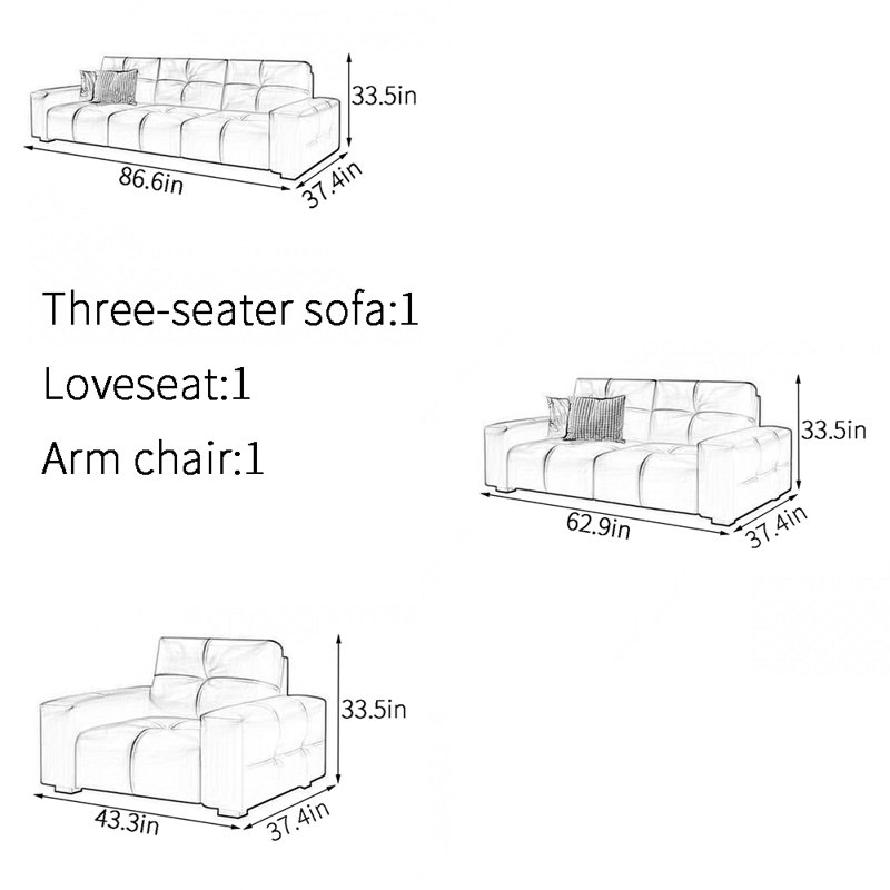 Modern simple Italian sofa set