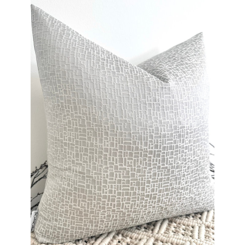 Abstract Square Cushion Cover, Silver