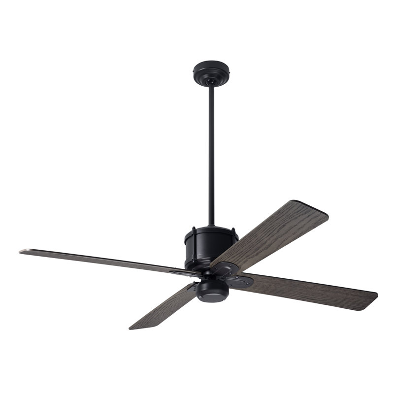 Industry Downrod Ceiling Fan, Dark Bronze, Graywash, Remote Control