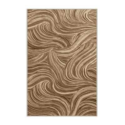 Washable Sandy Ripple Deluxe Coastal Area Rug