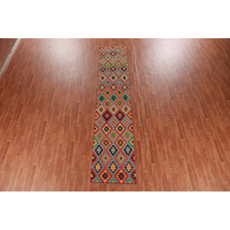 Tapis de couloir oriental en laine Seim Kilim 3 x 13