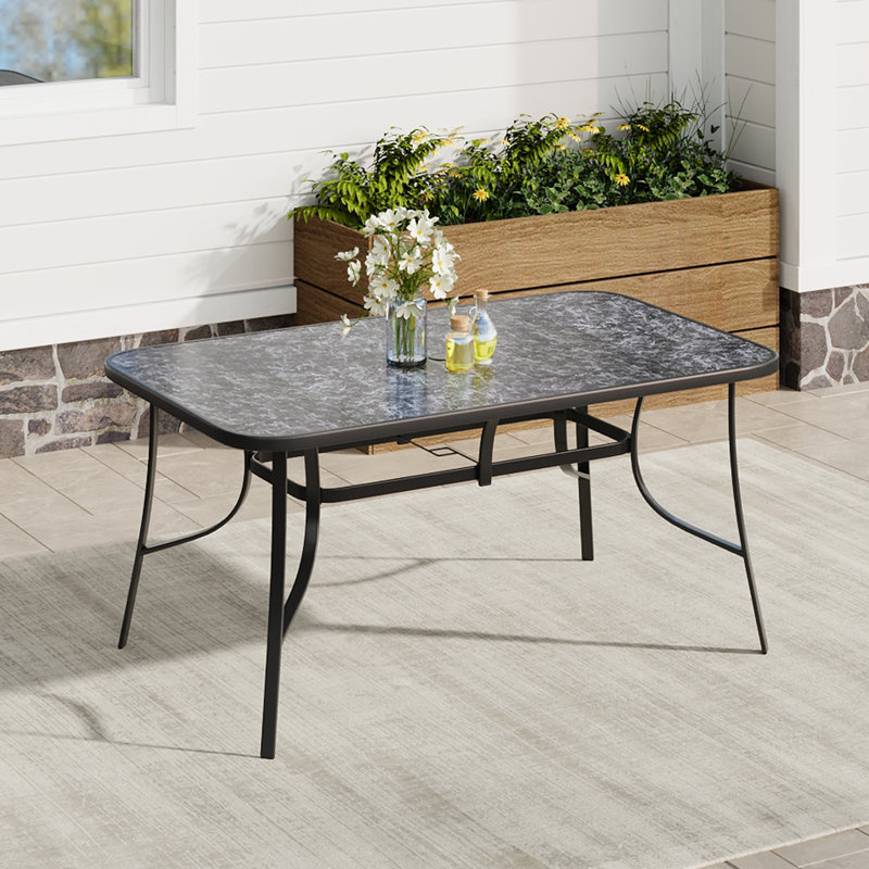 Rectangular Outdoor Table, 72.5" H x 150" W x 90" D