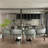 Dining Chairs Set Of 2, Luxury Grey Boucle Upholstered Barrel Dining Room Chairs With Armrest & Mirrored Silver Metal Frame For Kitchen