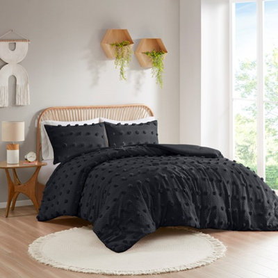 Ensemble d'édredon élégant avec détails pompons hypoallergéniques