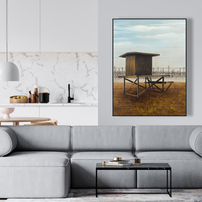 Toile Newport Beach Lifeguard Tower | Décor de bureau brun