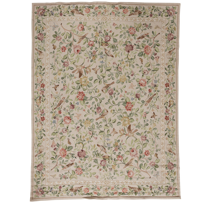 Hand Knotted Wool Floral Area Rug