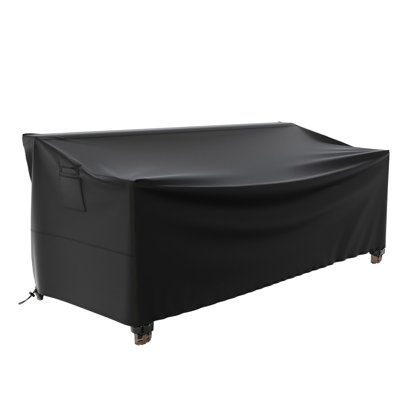 Weatherproof Patio Sofa Cover with Breathable, Durable Water-Resistant PVC Protection, Adjustable Elastic Hem, Click-Close Straps and Air Holes