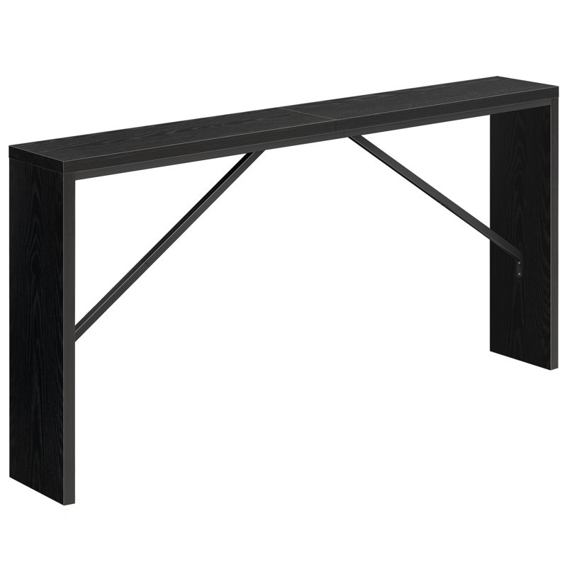 Ademara Extra Long Farmhouse Console Table For Entryway，Narrow Console Table Hallway, White, 31.5" H x 62.2" W x 9.1" D