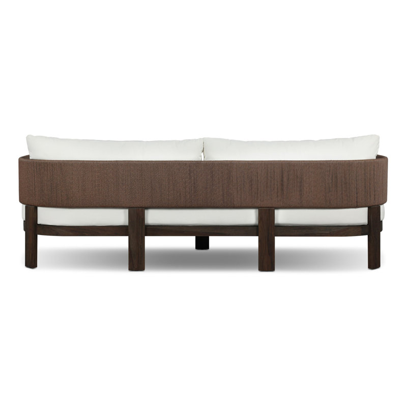 Delancy Outdoor 4 - Seat Patio Sofa, Arashi Salt, Stained Saddle Brown