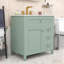 Meuble-lavabo autoportant moderne avec lavabo en céramique lisse, tablettes réglables et tiroirs de rangement-636539240