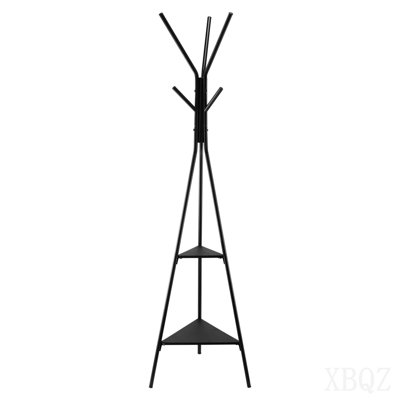 Coat Rack Freestanding Coats Rack Stand With 2 Shelves & 6 Hooks